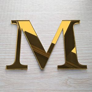 Adzif.biz Le sticker de decoration - Lettre Miroir Or D&eacute;corative Plexigglas. Lettrage Or Adh&eacute;sif Plastique. Lettre Autocollante pour Pr&eacute;nom, D&eacute;coration Mariage, Enseigne (Forum France, neuf)