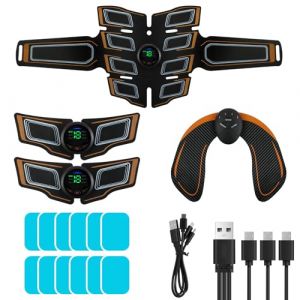Aolso Electrostimulateur Musculaire, Ceinture Abdominale Electrostimulation, 6 Modes et 18 Intensit&eacute;s, Abdos Musculation Appareil pour Abdos/Bras/Jambes/Fesses,Homme Femme (YIJIABAI, neuf)