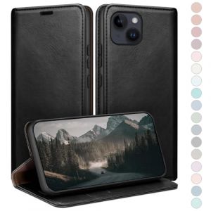 HUOUH Coque pour iPhone 14 Plus 6.7" avec RFID Blocage Etui à Rabat en Cuir de Premium,Fentes pour Cartes,Coques de Case,Cover à Rabat pour Apple 14 Plus Portefeuille Le Noir (Marketing Enhance Shop, neuf)