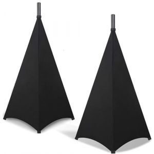 Liseng Lot de 2 coques de support de haut-parleur, support de haut-parleur, trépied, voile, pour salle de répétition DJ, discothèque, scène et trépied, extensibles (sans support), noirs (JiaLaiNiMaoYiYouXianGongSi, neuf)