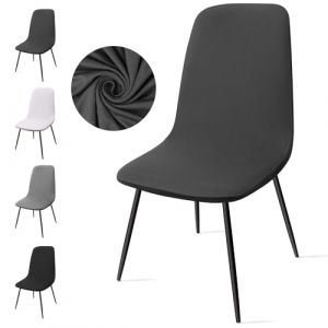 Eozakavod Housse de Chaise Extensible 6 pièces, Housse de Salle à Manger Amovible Lavables Couverture de Chaise Revêtement de Chaise pour Salle à Manger,Hôtel,Décor,Mariage(C-Gris Foncé, 6 Pièces) (Eckonaver, neuf)