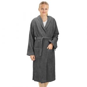 HOMELEVEL Peignoir bain enfant - Robe sortie de bain en coton avec capuche poches et ceinture - Peignoir de bain fille gar&ccedil;on douche plage piscine (SX-Commerce, neuf)
