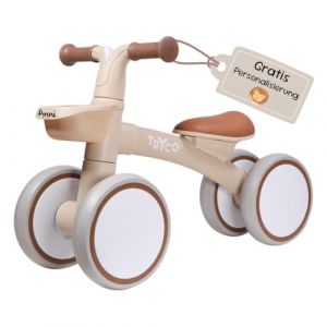 Personnalisable Draisienne en Bois Luna Beige &ndash; l&eacute;g&egrave;re & Anti-basculement, si&egrave;ge r&eacute;glable &ndash; Roues silencieuses antid&eacute;rapantes &ndash; d&egrave;s 1 an &ndash; personnalis&eacute;e avec pr&eacute;nom &ndash; Tryco (KIDSLINO, neuf)