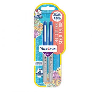 Papermate Flair Lot de 2 feutres ultrafins Encre bleue (BigWhiteRabbit, neuf)