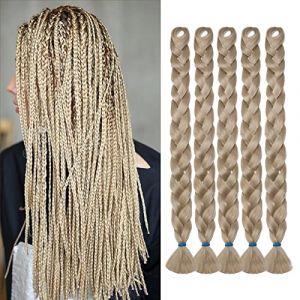 TESS 104cm Meches pour Tresses Africaine 5 paquets 825g Kanekalon rajout cheveux tresses Braids Single Hank Synthetique Braiding Jumbo Braid 104cm(5 pcs) Blond clair (TESS Official, neuf)