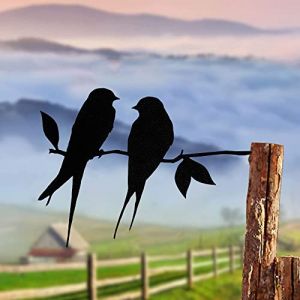 YUNYANZE Silhouette d'oiseau en fer forgé noir pour décoration d'arbre de jardin (Yanyue, neuf)