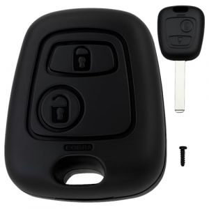 Boutons Coque Clé, Coque de clé à 2 Boutons Compatible, Coque Clé de Voiture Compatible avec Peugeot 106 107 206 207 208 306 307 308 406 407 806 C1 C2 C3 C4 C5 Remote Control,Coque Clé Peugeot (BaiDingSheng, neuf)