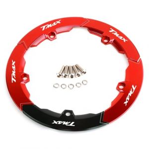 Accessoires de moto pour TMAX530 SX DX 2017 2018 2019 TMAX 530 560 TECH MAX TMAX560 2020 2021 2022 2023 2024 2025 couvercle de poulie de protection de courroie en aluminium CNC (Rouge) (MOWOK, neuf)