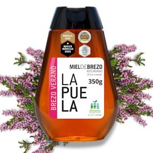 LAPUELA Pot miel de bruyère. Miel d'origine naturelle des Asturies - Arôme intense et persistant (350gr - Bouchon Doseur) (ASTURIAS APICOLA,S.L., neuf)