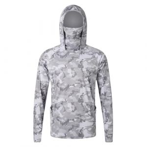 G&eacute;n&eacute;rique T Shirt Anti UV Homme Capuche UPF50+ Chemise de p&ecirc;che &agrave; Manches Longues Sweat &agrave; Capuche Protection Solaire Tee Shirts Anti-UV Respirant &agrave; S&eacute;chage Rapide (Masque Int&eacute;gr&eacute;) (Rnoaobu, neuf)