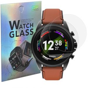 PHONILLICO Verre Trempé pour Fossil Gen 6 (2021) 42mm 44mm [Lot de 2] Film Protection Ecran Montre Anti Rayure (Phonillico, neuf)