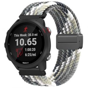 Wanme Bracelet Compatible pour Garmin Vivoactive 5/Forerunner 55/Forerunner 245/254 Music/Forerunner 645/645 Music Femme Homme, 20mm Bracelet de Magnétique Elastique pour (20mm, Sombre) (DgYuanLiYuan, neuf)