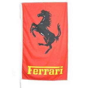 Cyn Flags Ferrari Prancing Drapeau Horse Noir 150 x 90 cm (Cyn Flags, neuf)