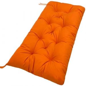 Coussin pour Banc de Jardin 90x50100x50 110x50 120x50 cm - Exterieur/Interieur - Coussins Assise & Dossier Souples - Confortable Coussins pour terrasse, Balcon, Banquette(Orange,120x50cmx8cm Thick) (Maedei Daner, neuf)