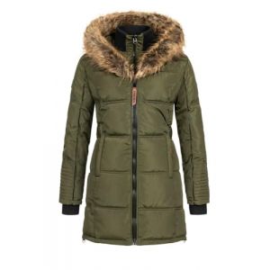 Geographical Norway Beautiful Parka Manteau Femme Capuche Fourrure (3, Kaki),Large (Distribrands Corp, neuf)