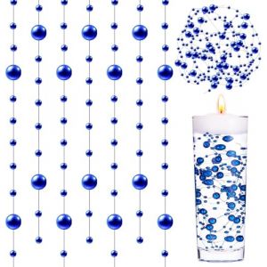 GEFIRE 18 Pièces Perles d'eau Bleu, Bougies Flottantes, Perle d'eau, Bougie Flottante pour Vases, Remplisseurs de Bouteilles d'eau, Mariages, Décorations de Centres de Table (1.2M) (YAOYAOI, neuf)