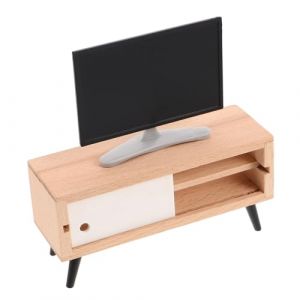 Toyvian Mini T&eacute;l&eacute;viseur LCD Miniature, Meuble TV pour Maison De Poup&eacute;e, Ensemble Blanc, D&eacute;coration Salon Et Chambre, Appareil &Eacute;lectrom&eacute;nager Miniature pour Sc&egrave;nes De Jeu (Ronymar, neuf)