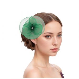 Chapeau bibi vintage pour femme - Voile de mariée - Accessoire de cheveux - Plume - Voile - Banquet - Chapeau en maille - Barrettes à cheveux élégantes - Pour carnaval, cocktail, thé (Woybda, neuf)