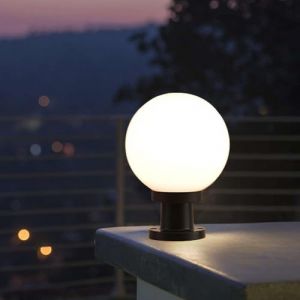 Mkichi Ext&eacute;rieur &Eacute;tanche Jardin Post Lumi&egrave;re Lampe Globe,Acryliques Lampe d'ext&eacute;rieur E27, Moderne &Eacute;tanche IP44 Paysage Post Lumi&egrave;re pour Jardin, Patio, Cour, All&eacute;e Ext&eacute;rieure (20CM) (Mkichi, neuf)