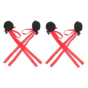 Mikikit 2 Paires pince &agrave; cheveux boulette de viande accessoires de cheveux mignons Clips de de f&ecirc;te barrette clip pince &agrave; boucle petites es &agrave; le fer Noir (Famidago, neuf)