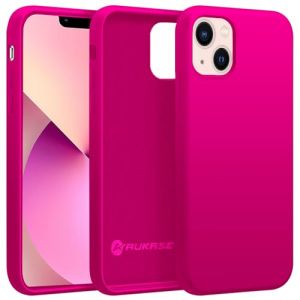AUKASE Coque pour iPhone 13 (6.1"), Coque iPhone 14 (6.1"), Housse Premium en Silicone, Protection avec Microfibre Douce Antichoc, Etui Compatible avec (Fuchsia, IP 13 / IP 14) (AURSTORE, neuf)