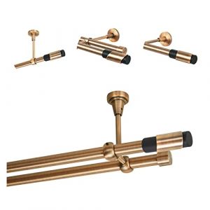Tringle &agrave; rideau cuivre antique, 240 cm, 2 voies, 19 mm, m&eacute;tal, fixation au plafond, Paris (trendyhome, neuf)