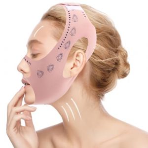 Mentonni&egrave;re pour Dormir, Masque de Lifting en V Respirant et R&eacute;glable R&eacute;ducteur de Double Menton pour Femmes Modelant la Ligne en V Raffermissant Parfaitement la M&acirc;choire et le Visage (moncion, neuf)