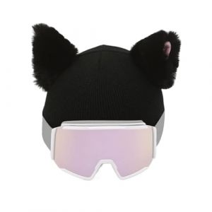 Housse de casque de ski avec oreilles de chat - Housse de protection pour casque de ski, accessoire amusant pour casque d'animaux pour enfants et adultes | Matériau en polaire doux, facile à (fengkuc, neuf)