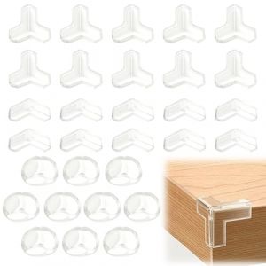 30 St&uuml;ck Protection d'angle Transparente - Forme de Balle/L/T Protection Angle de Table, Forte Adh&eacute;rence Coin de Table Protection Bebe, Protecteur d'angle de Meuble pour Securite Enfant S&eacute;curit&eacute; (GuanBo, neuf)