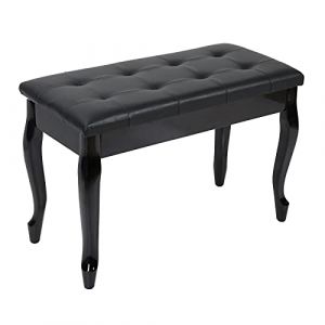 Tabouret Piano Double Banquette pour Piano Tabouret de Banc de Piano Banquette Piano Banc en Cuir PU Coiffeuse Tabouret avec Compartiment de Rangement 76x35x50cm (Wizerry369, neuf)