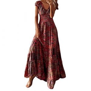 NNGOTD Robe été Femme Mi Longue Cache Coeur Short Intégré été Blanche Mi Longue Courte Combinaison Robe de Plage Casual Robe avec Poches Robe de Priere XXL (BAULMD（90% Big Promotion Without Discount Code ）, neuf)