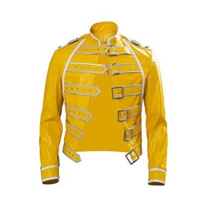 Harrypetter Costume de cosplay Rock Star des années 80 pour homme, groupe de rock Steampunk, Wembley, veste en cuir, jaune, jaune, L (harrypetter, neuf)