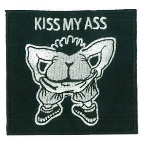 Patche &eacute;cusson humour patch thermocollant Kiss My Ass (Naga.Hitam, neuf)