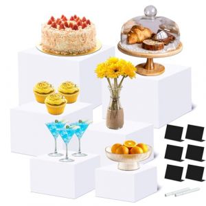 Afeeler Lot de 6 Presentoir Aperitif Buffet, Presentoir a Gateau en Acrylique avec fond creux, Presentoir Buffet Traiteur Mariage pour Dessert Figurines Aliments (Afeel Select, neuf)