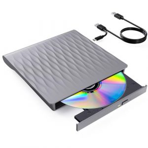 DANGZW Lecteur CD DVD Externe pour PC, USB 3.0 et Type-C Portable Lecteur CD DVD +/-RW ROM, Lecteur et Graveur CD DVD Internes pour PC, Compatible avec Windows 11/10/8/7/XP/Vista Linux MacOS (DIGDAN STORE, neuf)