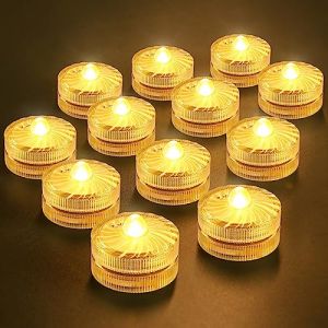 Bougies chauffe-plat à LED sans flamme, mini lumière sous-marine, 100 heures de lumières LED pour bassin, piscine, aquarium, vase, baignoire, spa, fête, festival (HappinessLight, neuf)