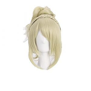 Perruque de cosplay Final Fantasy Xv. Lunafreya NOx Fleuret Princess Luna Cosplay Perruque blonde résistante à la chaleur + bonnet de perruque (qiu lai shan mao hang, neuf)