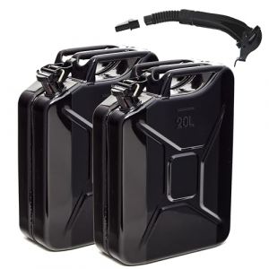 BW&reg; Jerrican en m&eacute;tal pour carburant - 2 x 20 l - Avec bec verseur - Noir - RAL 9005 - Certifi&eacute; T&Uuml;V et homologation ONU - Fabriqu&eacute; en Europe (let's build brands, neuf)