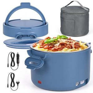 Czoele 100W Électrique Gamelle Chauffante Boîte à Lunch 1000ml Lunch Box Gamelle Chauffant Boite Repas Alimentaire 220V 12V 24V en Acier Inoxydable Thermique Amovible Convient pour Voiture Camionet (Trans Cargo Success, neuf)