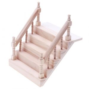 Bois Poup&eacute;es Maison Escaliers, 1:12 Escalier Miniature en Bois pour Maison de Poup&eacute;e, Mod&egrave;le D'accessoire D'escalier de Bricolage, Accessoires Maison de Poupee, Meuble Escalier (Zrklno, neuf)