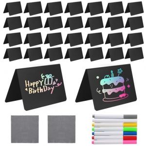 Lot de 30 Mini Tableau Noir, Mini Panneau D'affichage, Mini Ardoise de Table, Petit Tableau Noir pour Boulangerie, Prix, Buffet, Mariage, Fêtes, Signes pour la Nourriture (10 x 6.9 cm) (NARNICOL LUCMAR S.R.L., neuf)