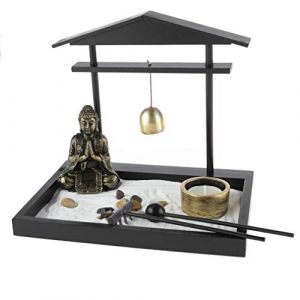 lachineuse - Jardin Zen Portail Japonais Torii - Porte-Bougie Asiatique - D&eacute;coration Zen - Jardin avec Sable - Ambiance d'Asie - pour Int&eacute;rieur Maison Bureau - Bouddha - Id&eacute;e Cadeau Japon - D&eacute;co Asie (La Chineuse, neuf)