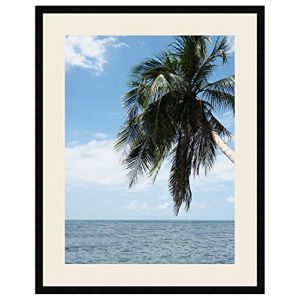 RK Cadres Cadre Photo Noir 46 x 61 cm avec Passe-Partout Blanc Cassé pour Image 46x61 cm ou 61 x 46 cm, 2 cm de Largeur, Cadre en Bois (RK Cadres, neuf)