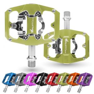 IMPALAPRO - Pédales de Vélo à Double Fonction, Pedales Plates VTT et Pedale VTT Automatique Compatibles avec Le Pedale VTT Shimano SPD - Pedales MTB avec Cales SPD 9/16'' (Jaune) (IMPALAPRO, neuf)