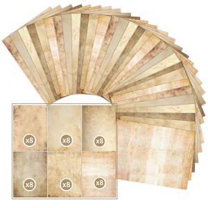 48 feuilles de papier à lettres vintage – papier parchemin 210 x 285 mm – papier 100 g/m² imprimable recto verso – idéal pour l’impression, les invitations, le bricolage et l’écriture (Digital GOODS!, neuf)
