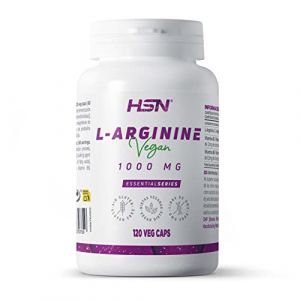 Arginine 1000mg de HSN : Oxyde Nitrique, Am&eacute;liorant des Performances Sportives, Vasodilatateur, Am&eacute;liorant Sexuel : V&eacute;g&eacute;talien, sans Gluten, sans Lactose, 120 g&eacute;lules v&eacute;g&eacute;tales (HSNstore, neuf)