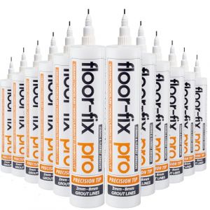Floor-Fix Pro - Colle Carrelage et Parquet | Fixation Rapide et Durable | Embout Seringue Intégré | Idéal pour Carreaux Français | Répare Sols, Transparent, Taille 1, Co-Polymer (Floor-Fix Pro, neuf)