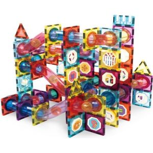 Olvy Blocs Magn&eacute;tiques Montessori Jouet, Circuit de Billes, 100 Tuiles Magn&eacute;tiques Enfants, Jouet de Construction Magn&eacute;tique D&egrave;s 3 Ans, Smart Playground Blocs Magn&eacute;tiques, Set Magn&eacute;tique Enfants (Olvy, neuf)