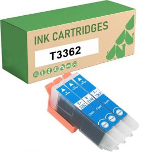 Cartouches d'encre Cyan 33XL T3362 Compatibles pour Epson 33 XL Encre pour Expression Premium XP-530 XP-630 XP-635 XP-830 XP-540 XP-640 XP-645 XP-900 Imprimante 3-Pack (YanHuQuHaoWuJiBaiHuoShangDian, neuf)
