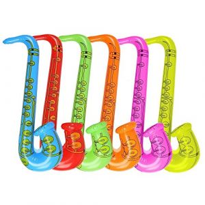Instruments de Musique gonflables pour Guitare, Saxophone, Microphone pour f&ecirc;te, Accessoires de f&ecirc;te, Ballons Couleur al&eacute;atoire (4 Saxophones) (The Glowhouse, neuf)